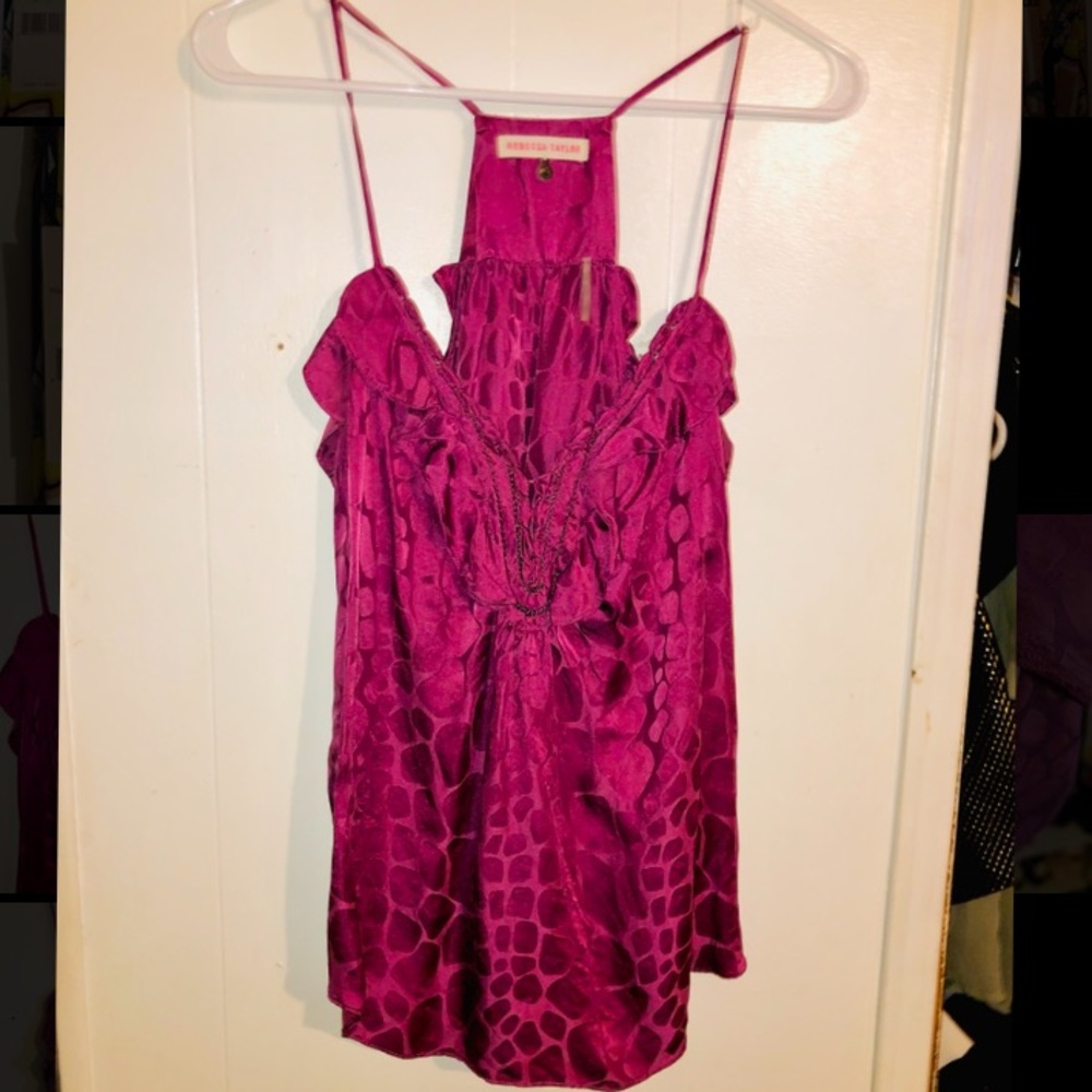 Rebecca Taylor Spaghetti Strap Silk Top